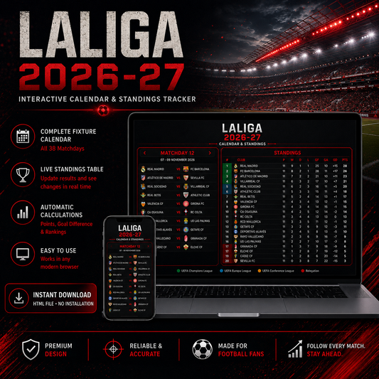 LALIGA Interactive Fixture Calendar & Live Standings Tracker