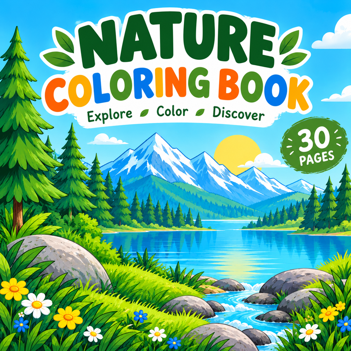 Nature Coloring Book for Kids – 30 Fun Coloring Pages