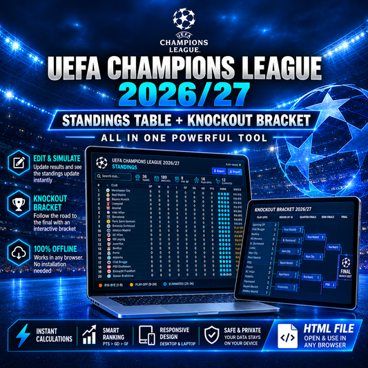 UEFA Champions League – Interactive Standings & Knockout Bracket