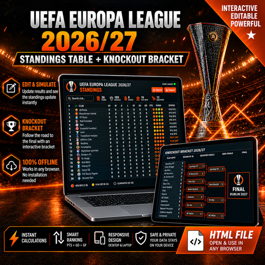 UEFA Europa League  – Interactive Standings & Knockout Bracket